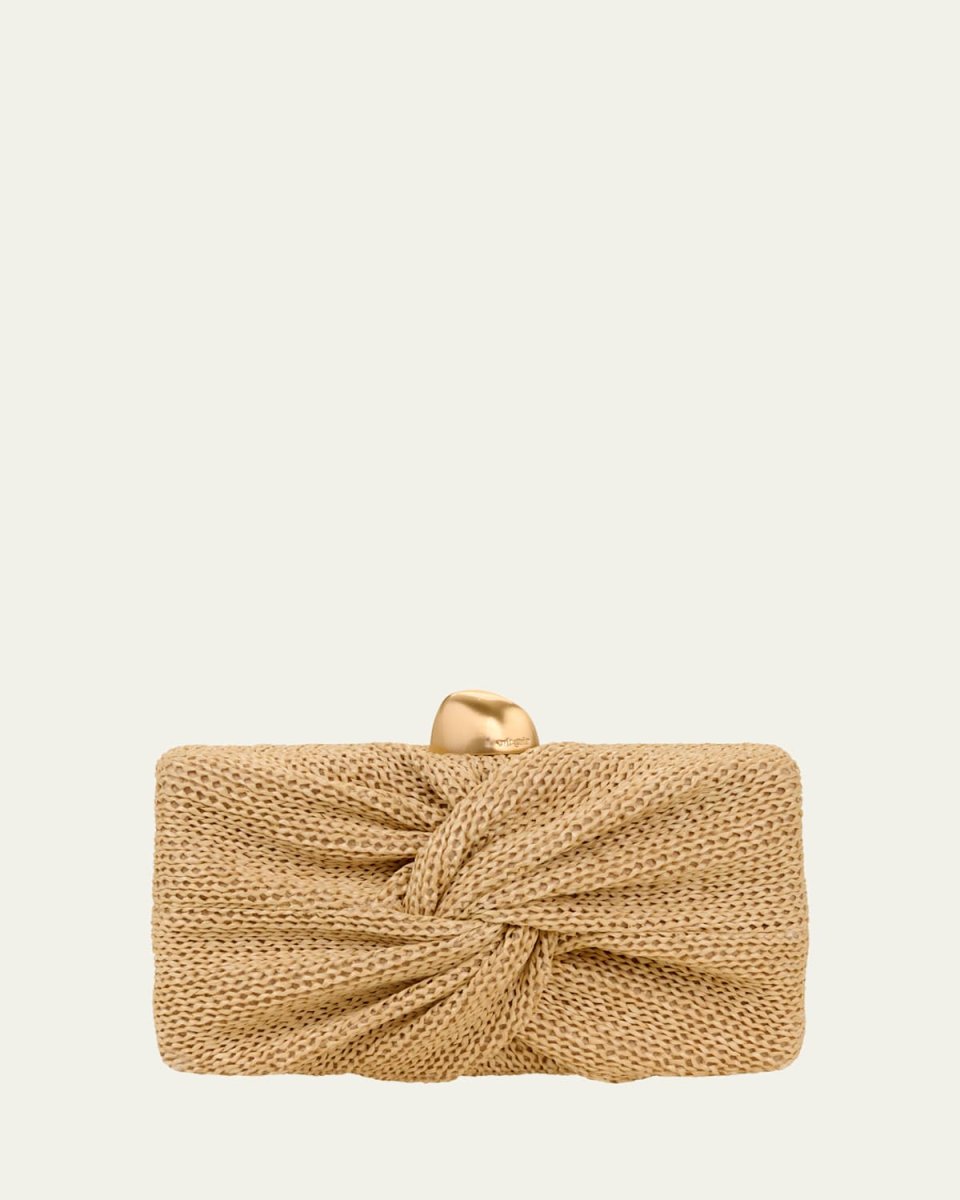 Lisse Twisted Raffia Clutch Bag